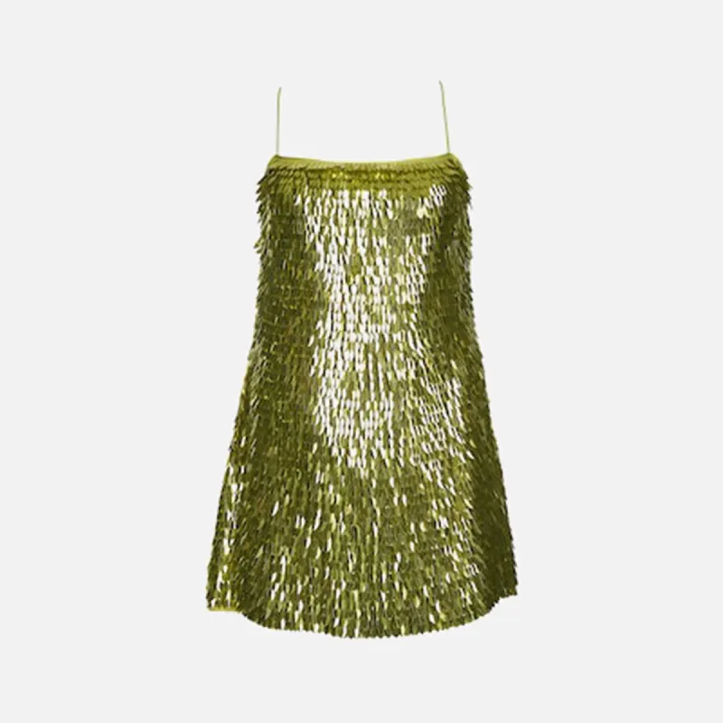 Retrofete Nara Sequin Dress - Lime Punch sold by Kith