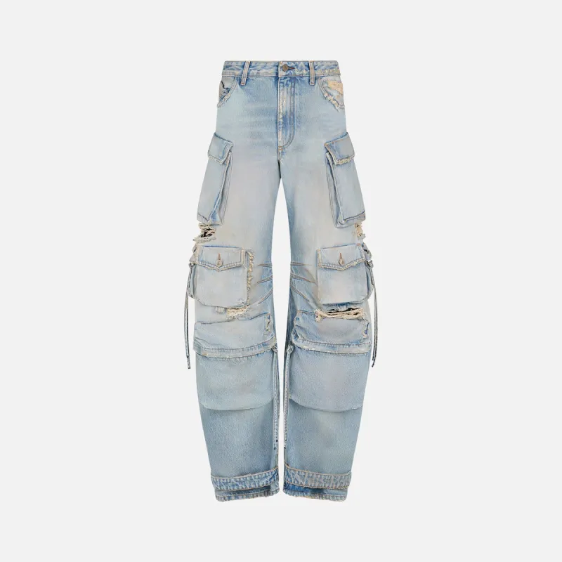 The Attico Fern Long Pants - Light Blue Denim sold by Kith