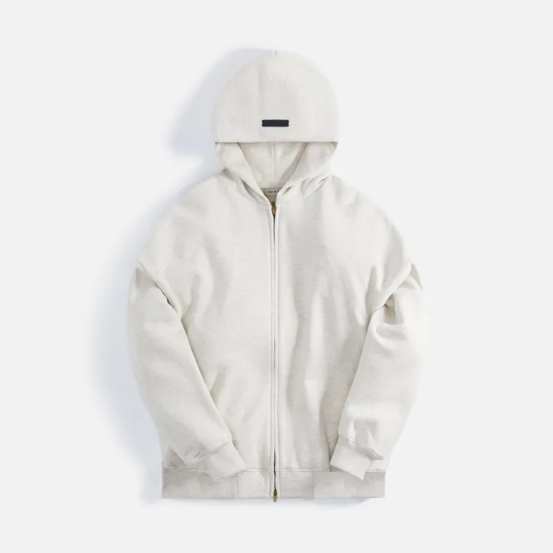 Fear of God Eternal Fleece Zip Hoodie Warm Heather - Oatmeal sold by Kith