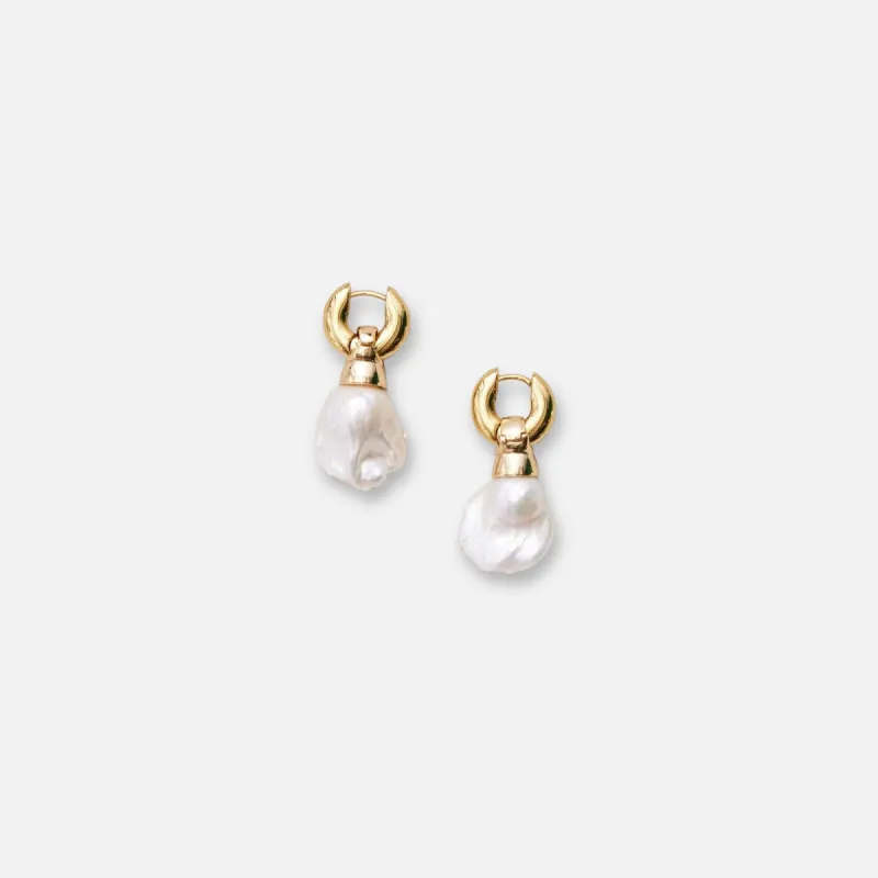 Eliou Stina Earrings with Detachable Pearl - Gold / Pearl sold by Kith