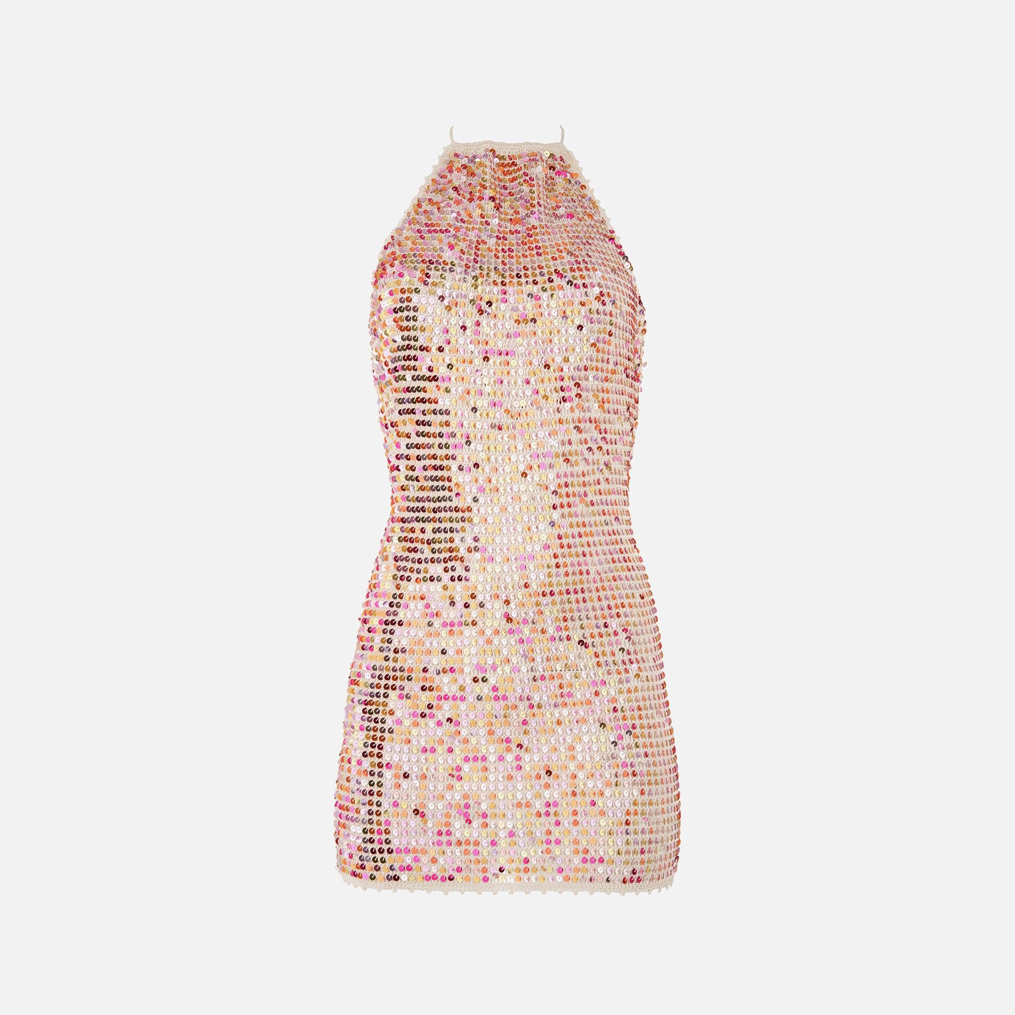 Retrofete Trixie Dress - White / Rainbow / Multi sold by Kith