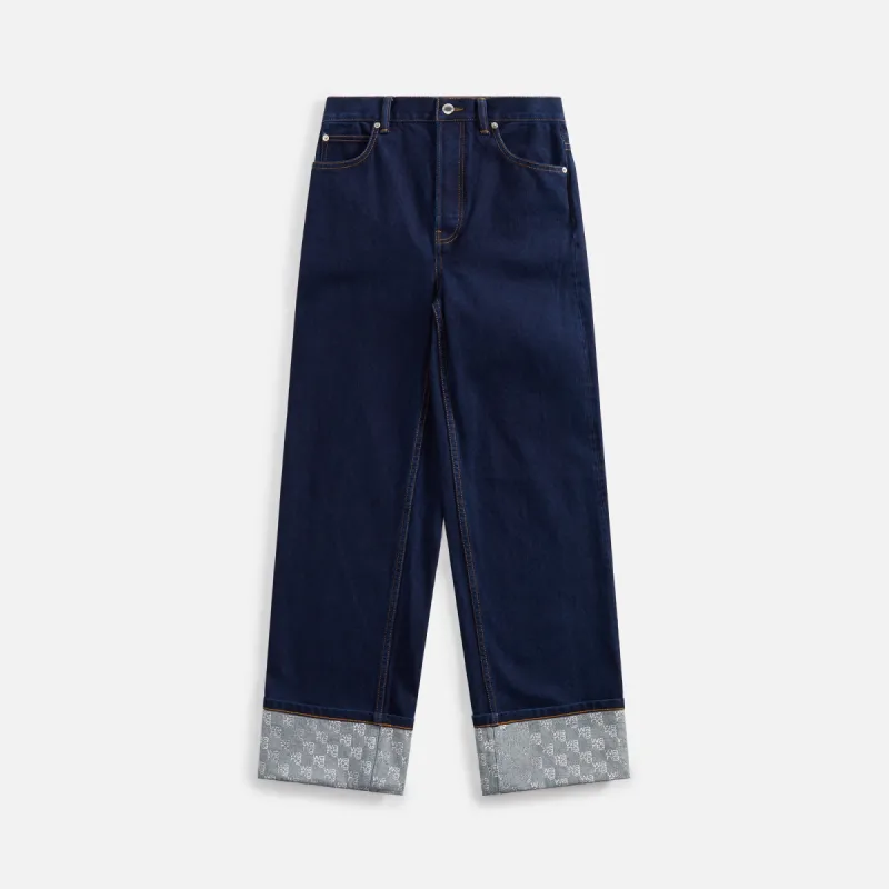 T by Alexander Wang Crystal Cuff Stacked Wang Pant - Bright Indigo sold by Kith