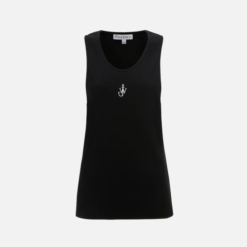 JW Anderson Anchor Embroidery Vest - Black sold by Kith