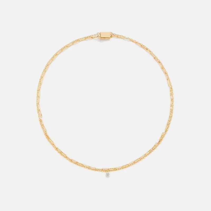 Yvonne Leon Collier Double Solitaire PM - Yellow Gold made by Kith