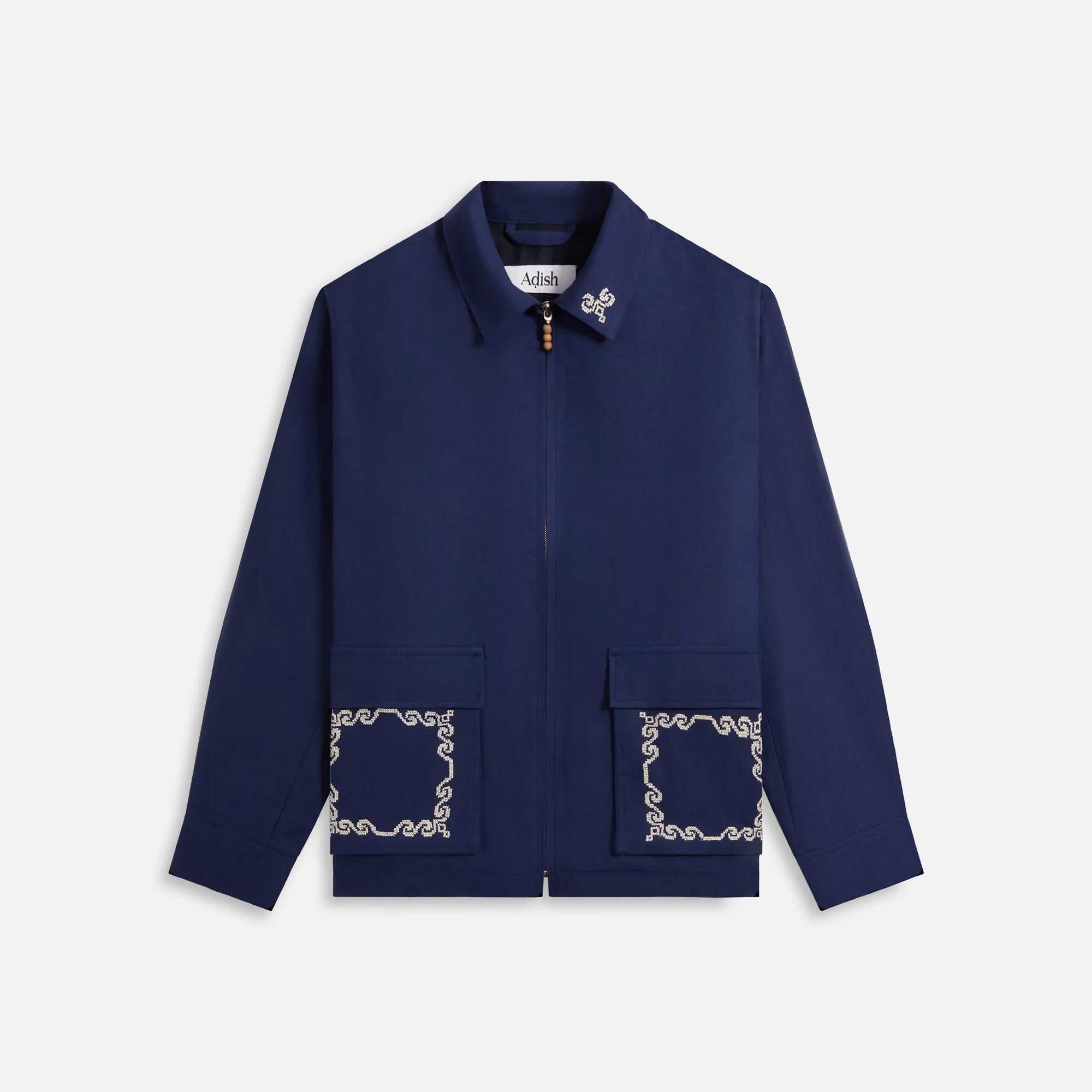 Adish Barwaz Linen Jacket - Navy sold by Kith