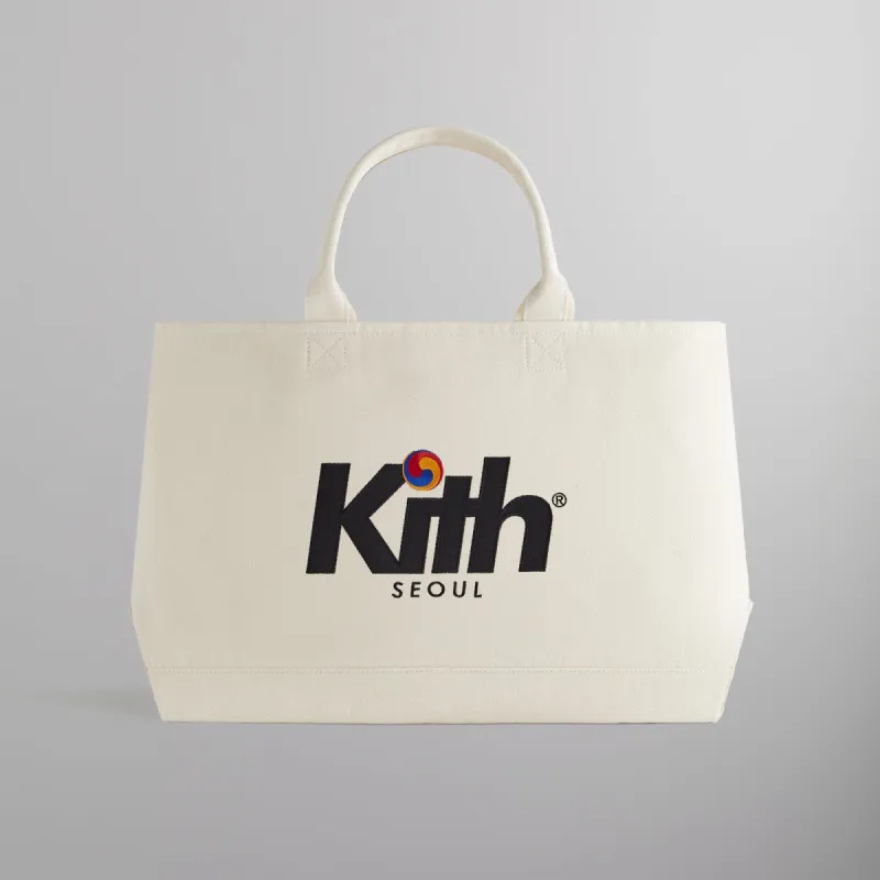 Kith Seoul Spiral Canvas Tote Bag - Sandrift sold by Kith
