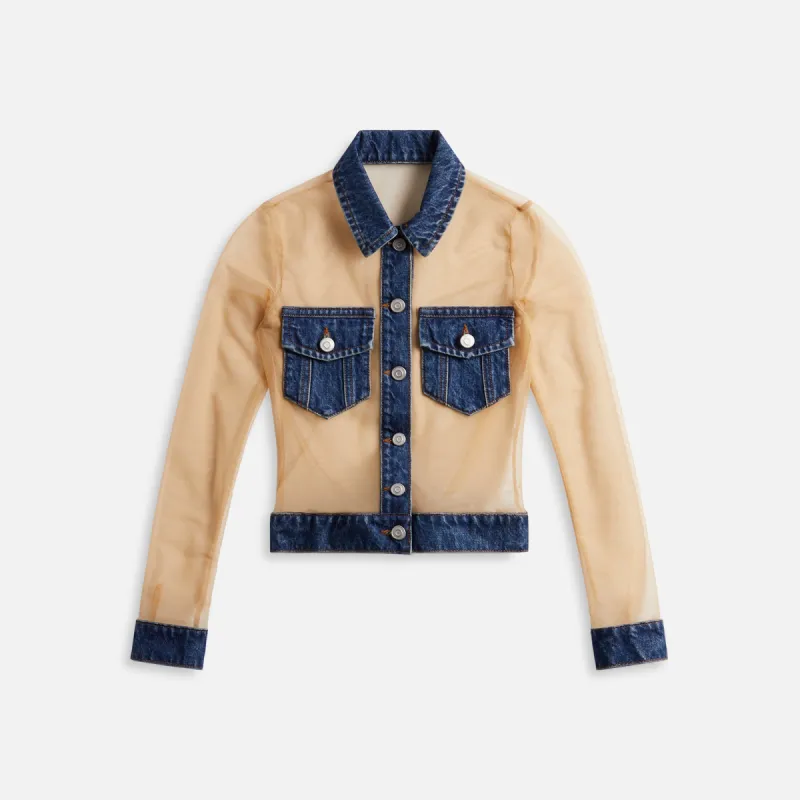 Coperni Tulle Illusion Denim Top - Blue sold by Kith