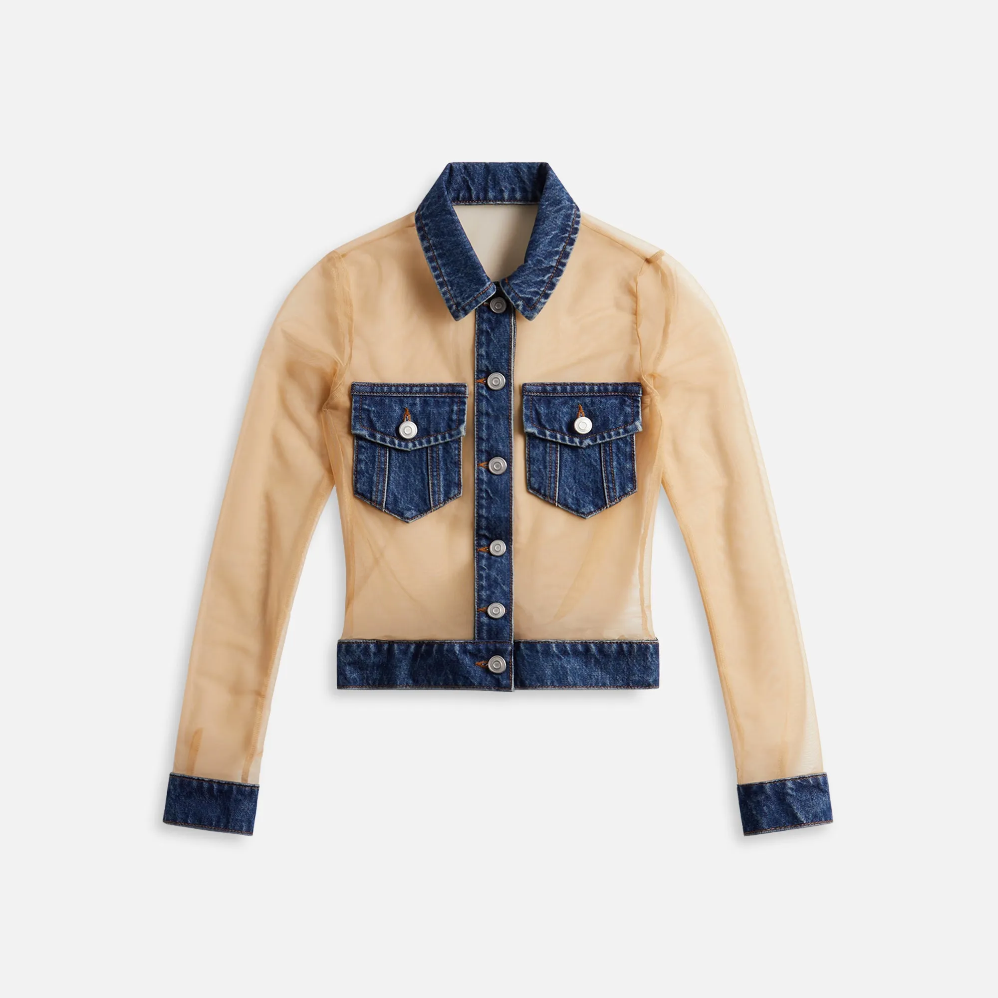 Coperni Tulle Illusion Denim Top - Blue sold by Kith
