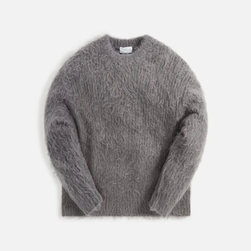 John Elliott Wool Mohair Crew - Charcoal sold by Kith