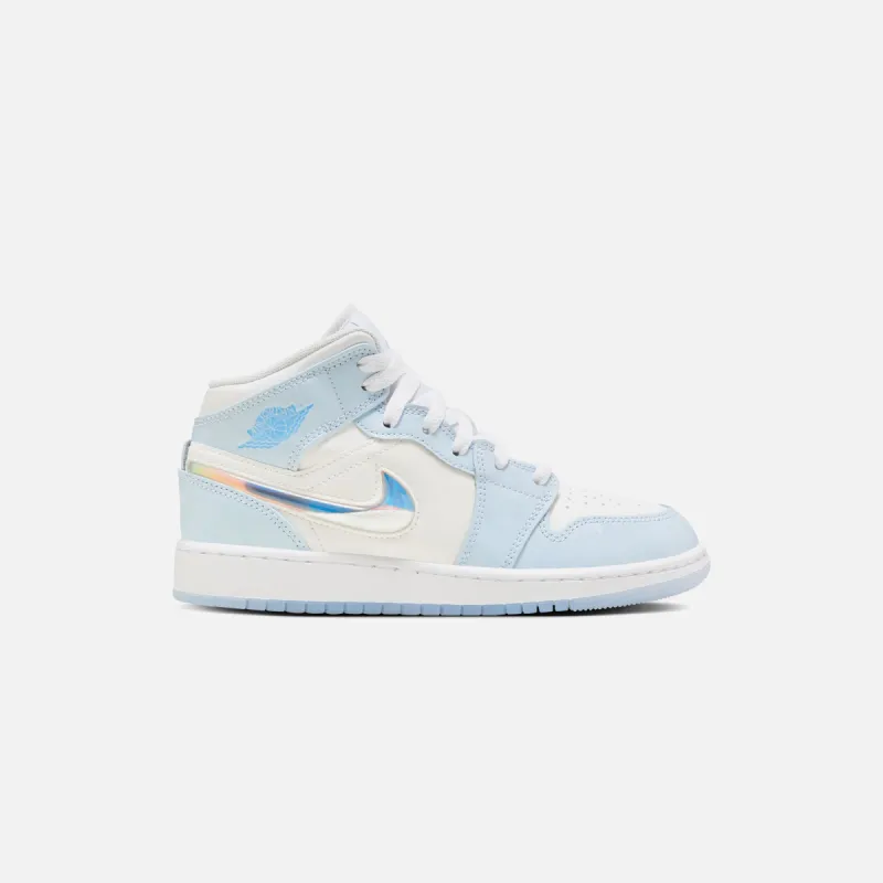 Nike GS Air Jordan 1 Mid Se - Blue Tint / Ice Blue / Summit White sold by Kith