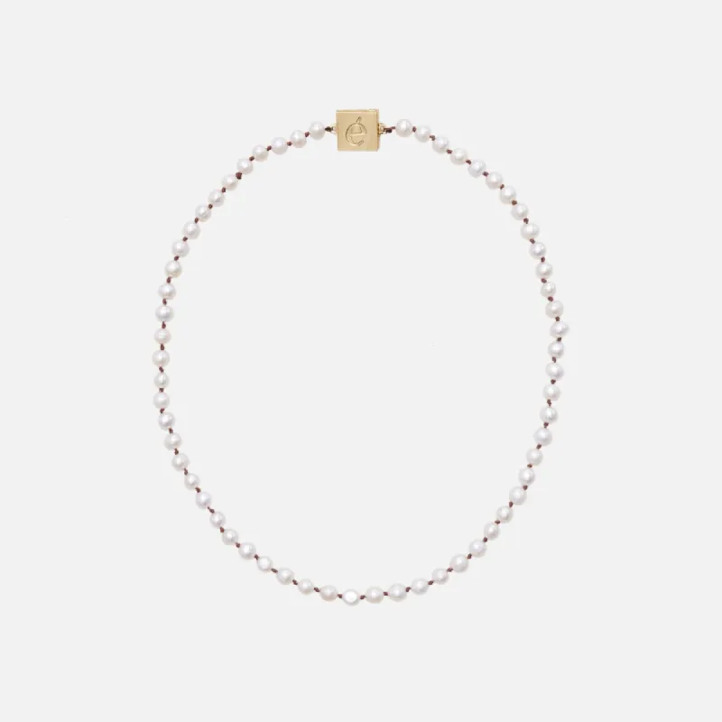 Eliou Bastian Necklace - Pearl / Brown sold by Kith