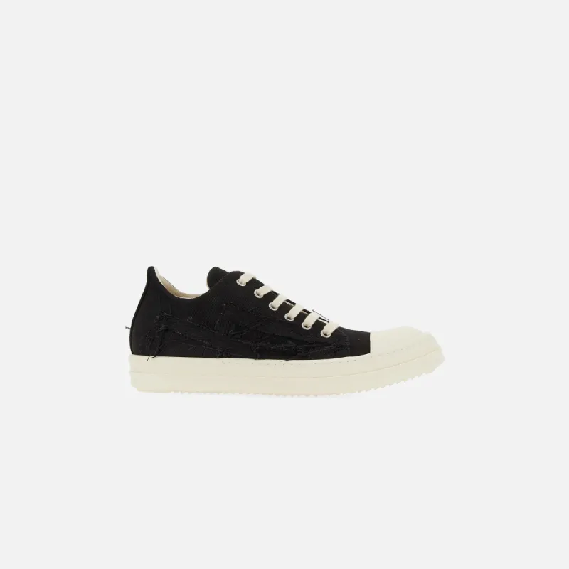 Rick Owens DRKSHDW Slashed Low Sneaks - Black / Milk / Milk Scarpe sold by Kith