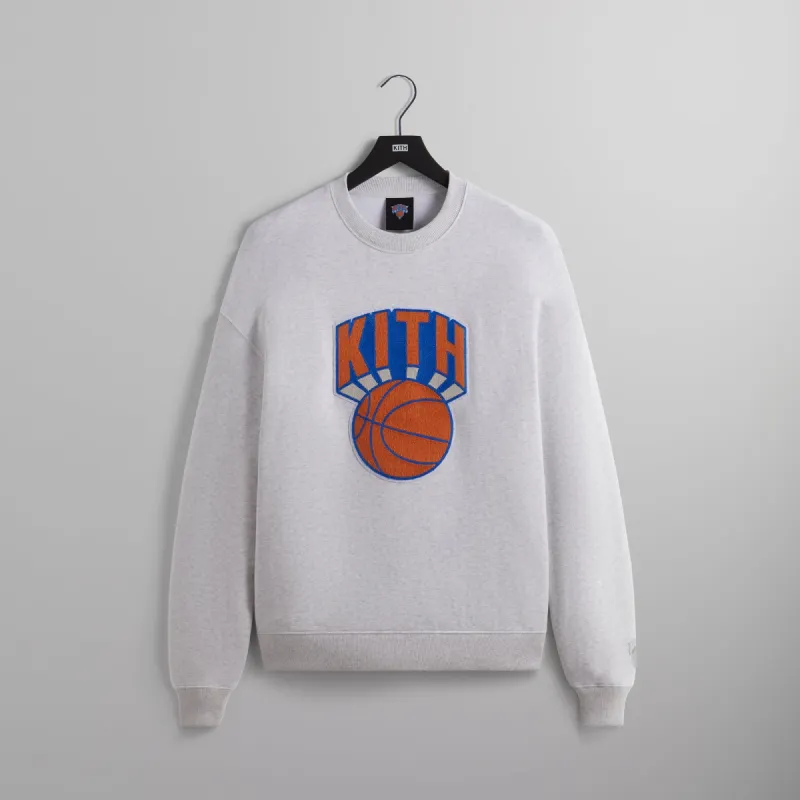 Kith for the New York Knicks Retro NY Nelson Crewneck - Light Heather Grey sold by Kith