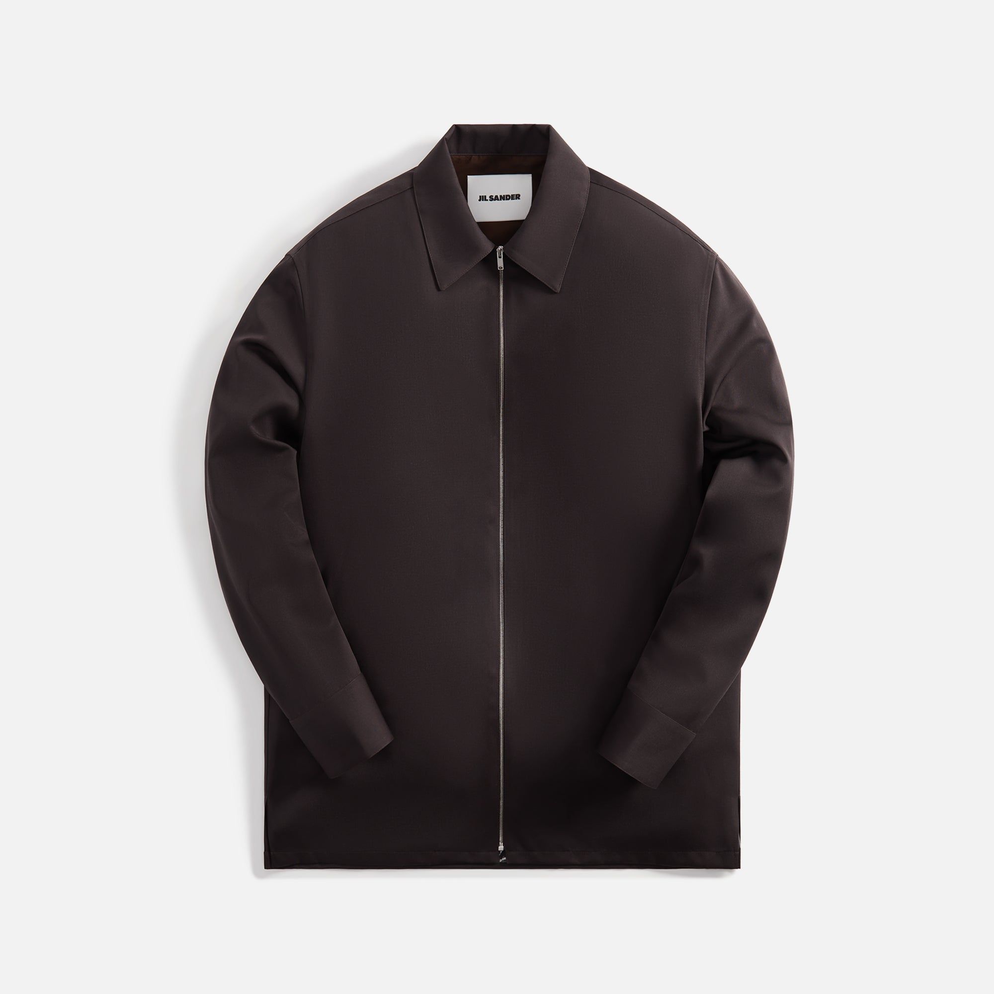 Jil Sander Fine Wool Tailoring Gabardine Shirt - Chocolate Brow sold by Kith