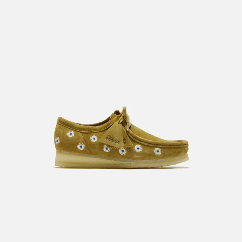 Clarks Wallabee - Dark Olive Embroidery sold by Kith