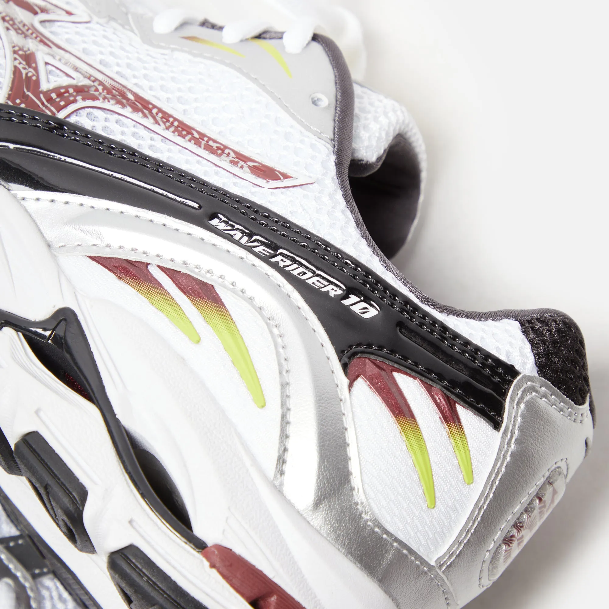 Mizuno Wave Rider 10 - White / Cabernet / Silver sold by Kith product image thumbnail 4