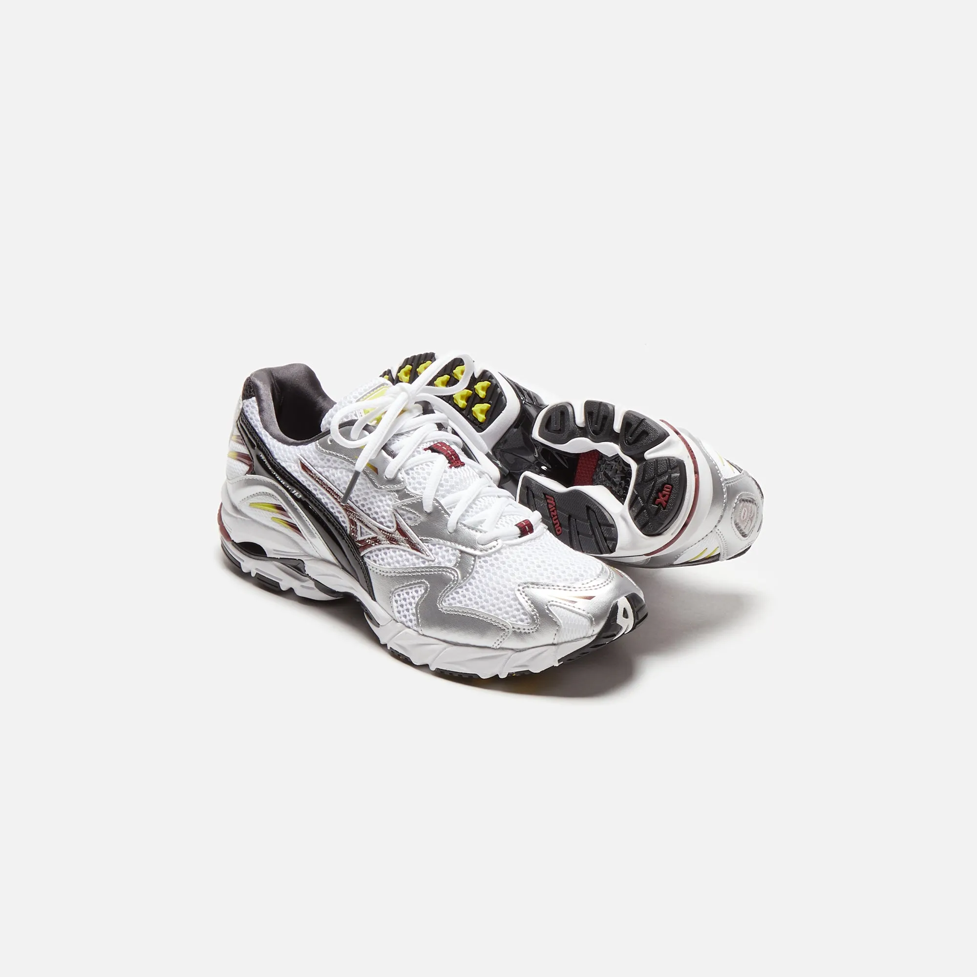 Mizuno Wave Rider 10 - White / Cabernet / Silver sold by Kith product image thumbnail 5