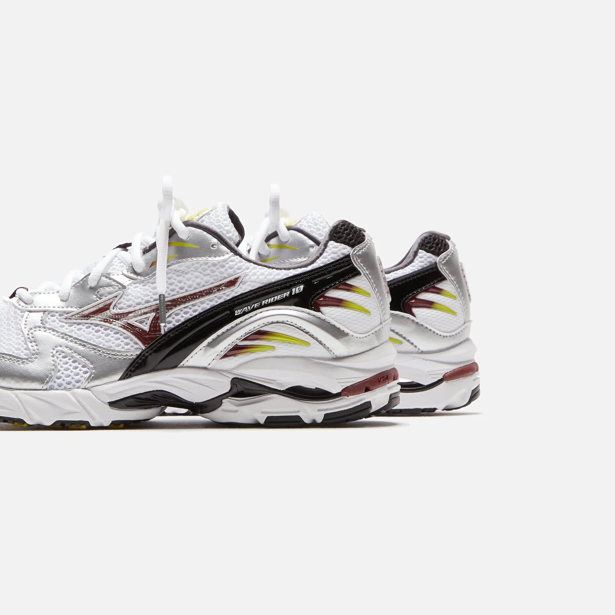 Mizuno Wave Rider 10 - White / Cabernet / Silver sold by Kith product image thumbnail 3