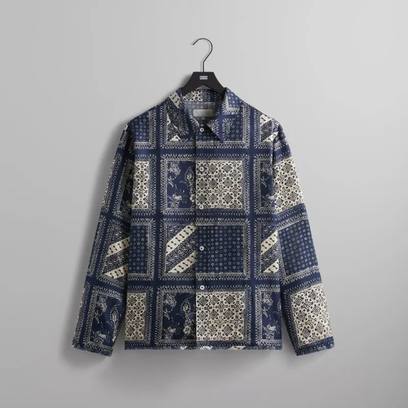 Kith Silk Twill Boxy Collared Overshirt - Vista sold by Kith