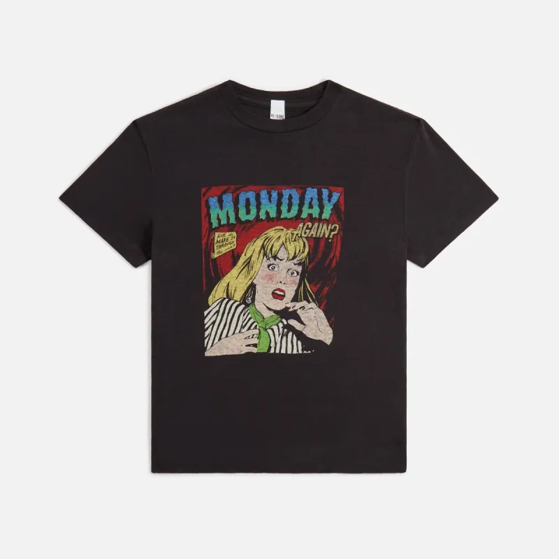 ReDone Classic Monday Again Tee - Washed Black made by Kith