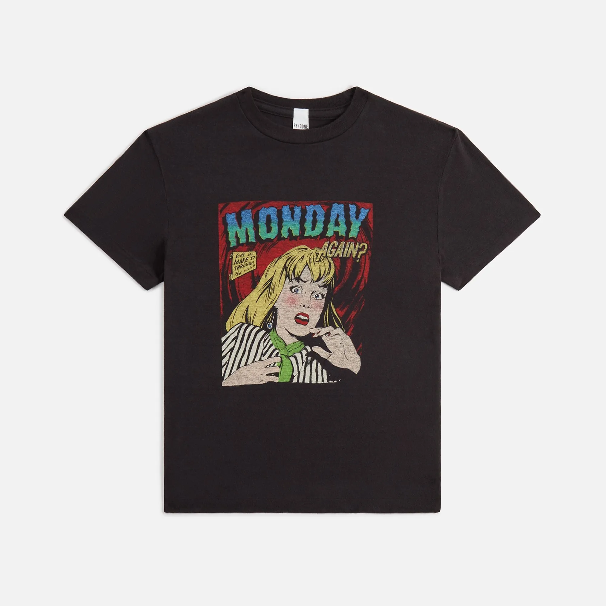 ReDone Classic Monday Again Tee - Washed Black sold by Kith