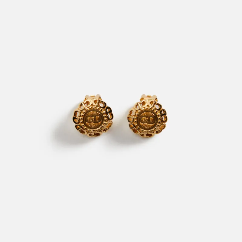 WGACA Dior CD Earrings - Gold made by What Goes Around Comes Around