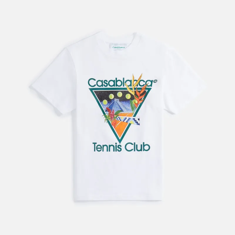 Casablanca Printed Tee in Tennis Club Icon - White sold by Kith