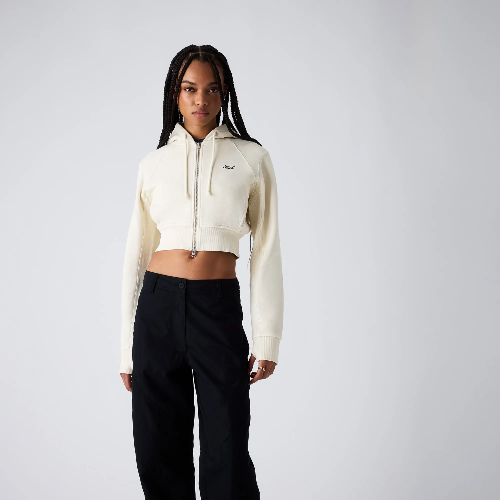 Kith Women Davin Cropped Hoodie - Waffle sold by Kith product image thumbnail 2