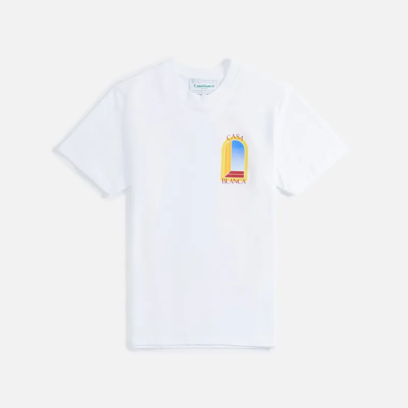 Casablanca Printed Tee in L'Arche De Jour - White sold by Kith