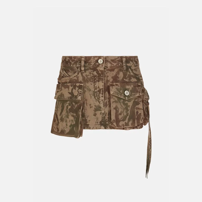 The Attico Fay Mini Skirt - Chocolate sold by Kith