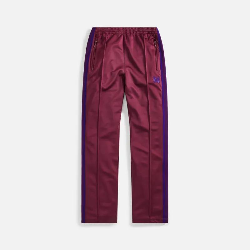 Needles Narrow Track Pant Polyester Smooth - Wine sold by Kith