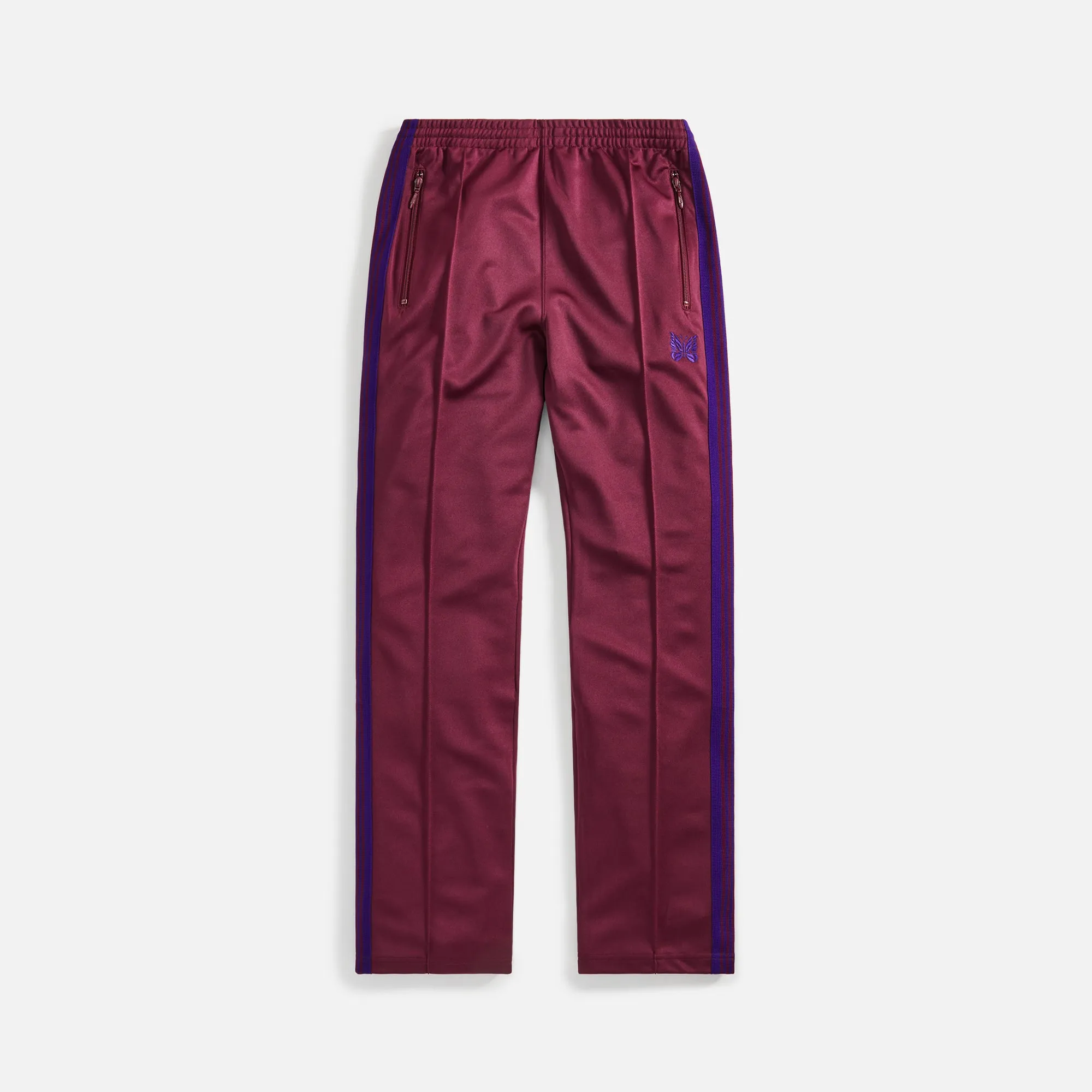 Needles Narrow Track Pant Polyester Smooth - Wine sold by Kith