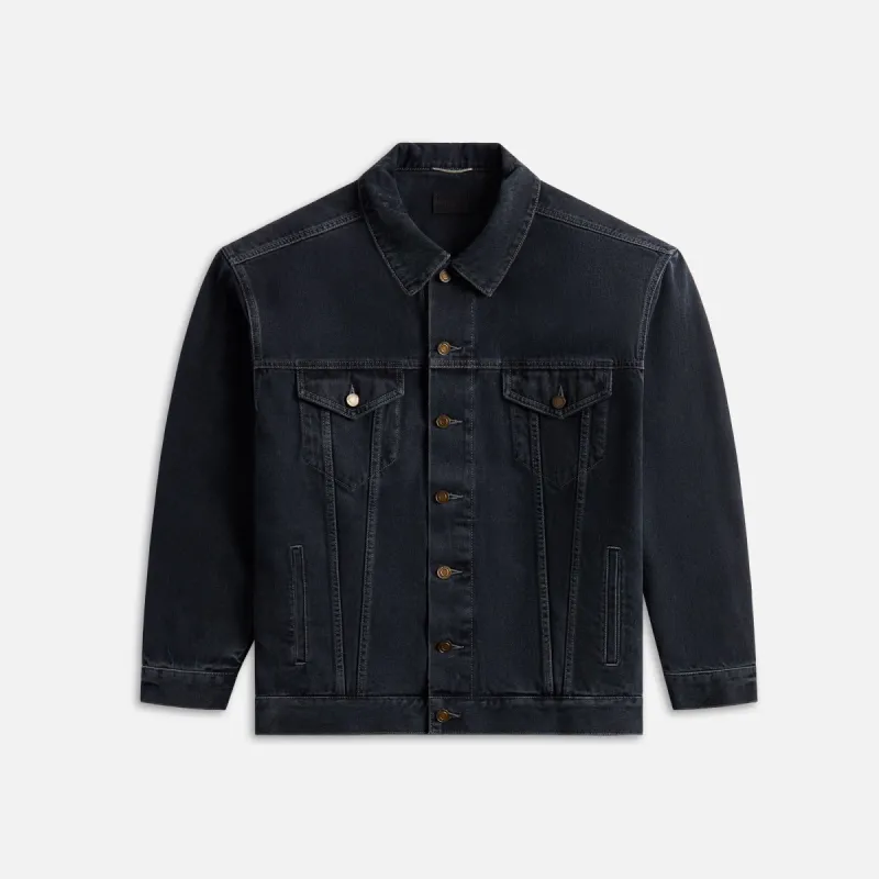 Saint Laurent Egg Shape Denim Jacket - Dark Blue / Black sold by Kith