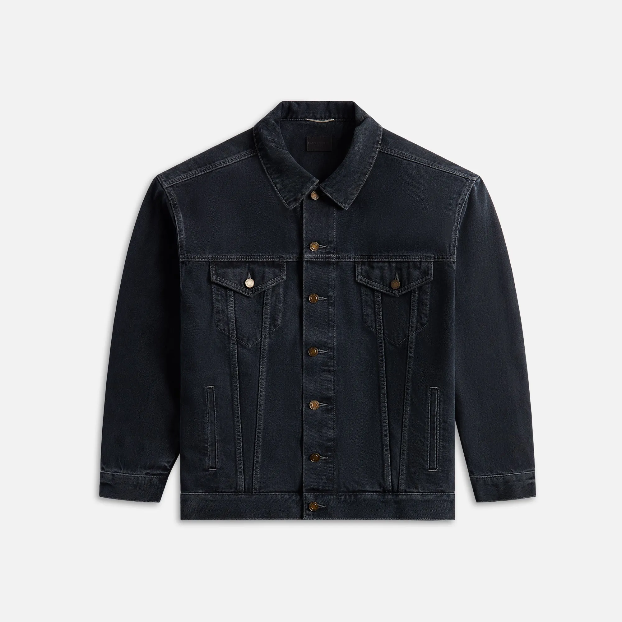 Saint Laurent Egg Shape Denim Jacket - Dark Blue / Black sold by Kith