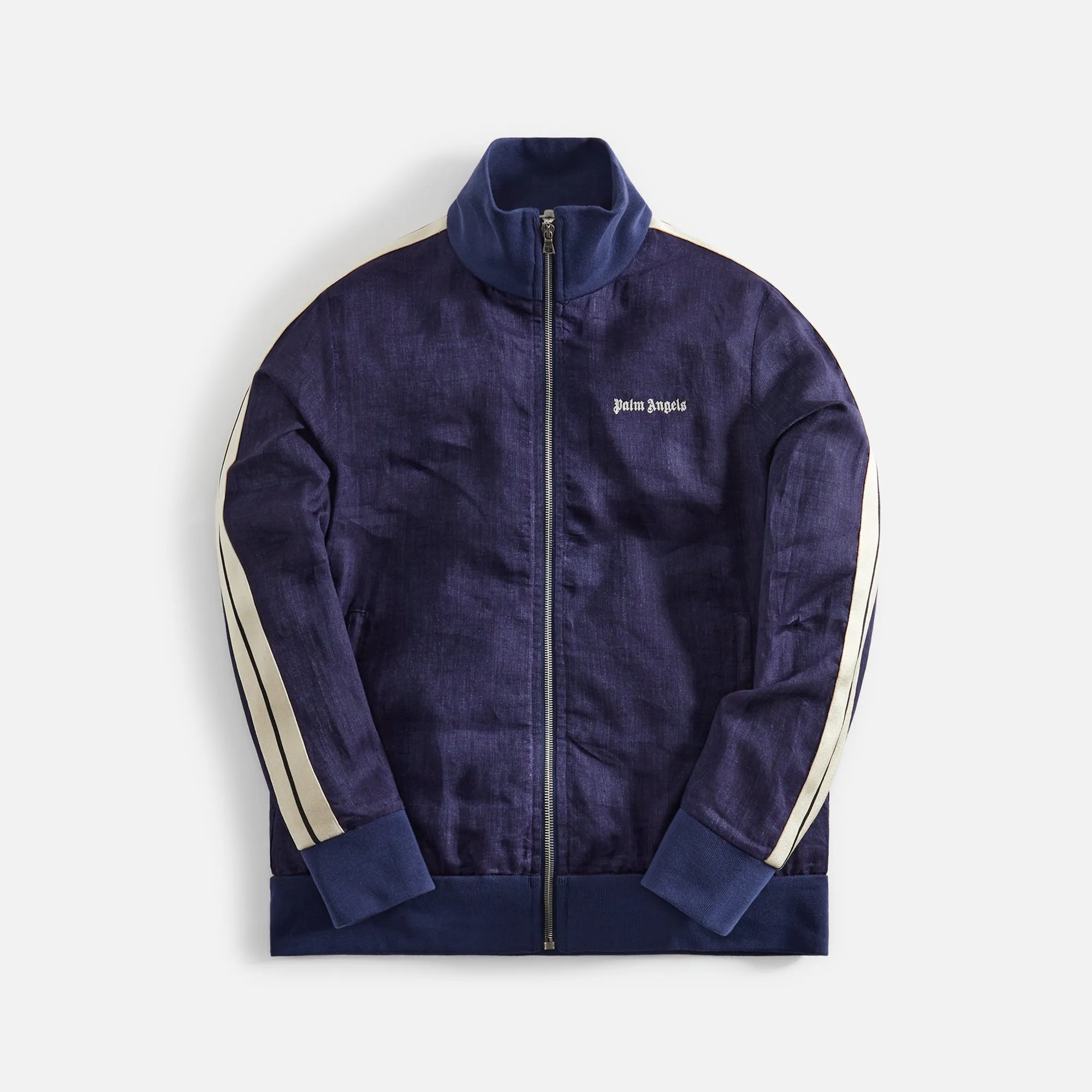 Palm Angels Classic Logo Linen Track Jacket - Navy Blue sold by Kith