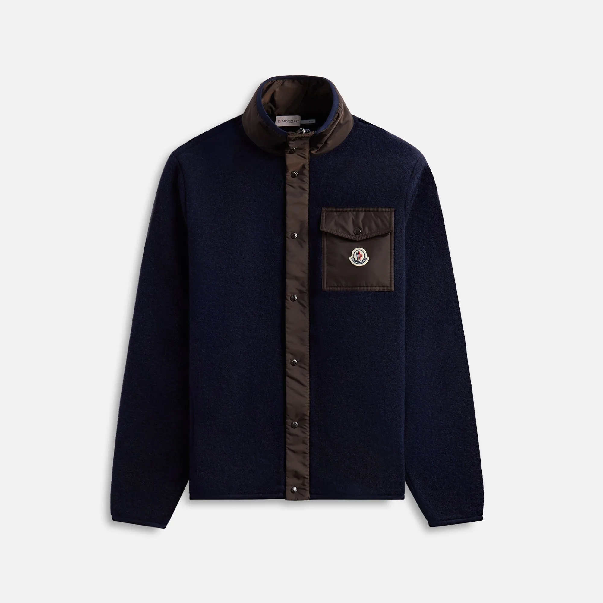 Moncler Wool Teddy Fleece Zip Up Cardigan - Navy sold by Kith