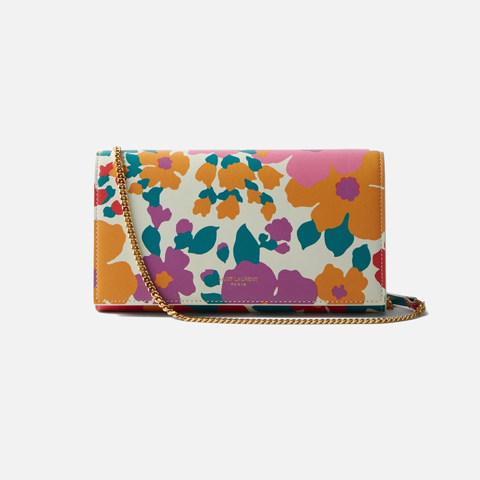 Saint Laurent Wallet on Chain Floral Print - Multicolored sold by Kith