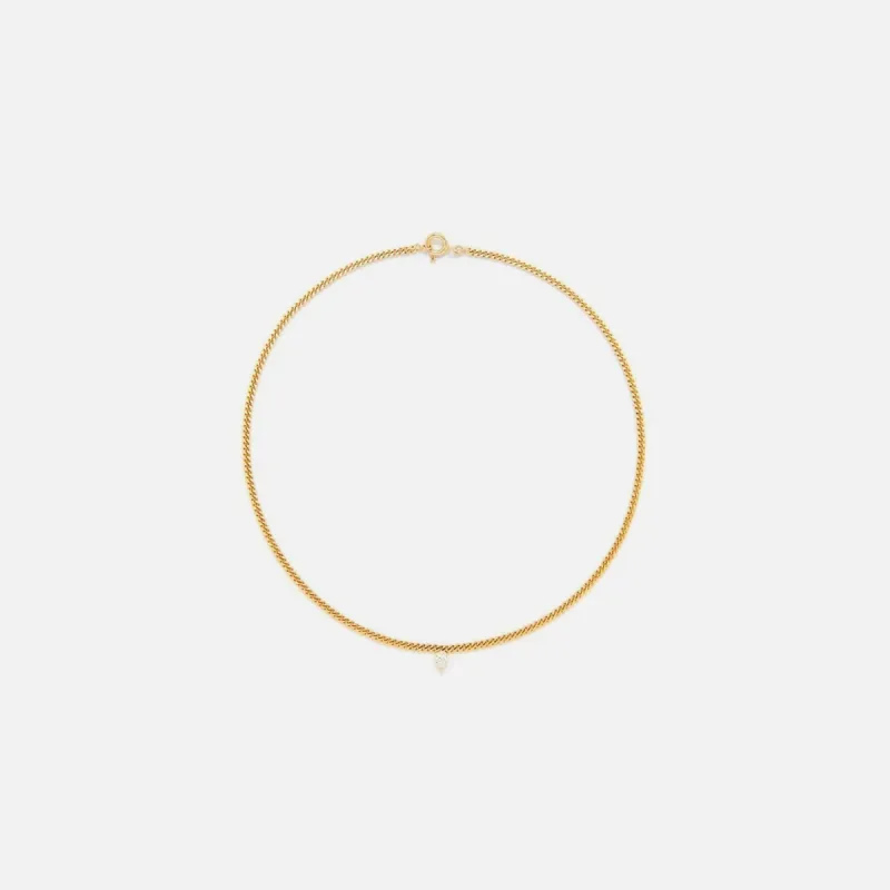 Yvonne Leon Collier Gourmette Flottant Diamant Poire - Yellow sold by Kith