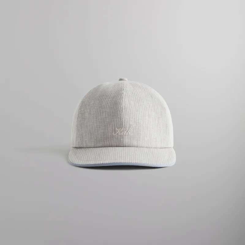 Kith Pinstripe Linen Leggero Cap - Light Heather Grey sold by Kith