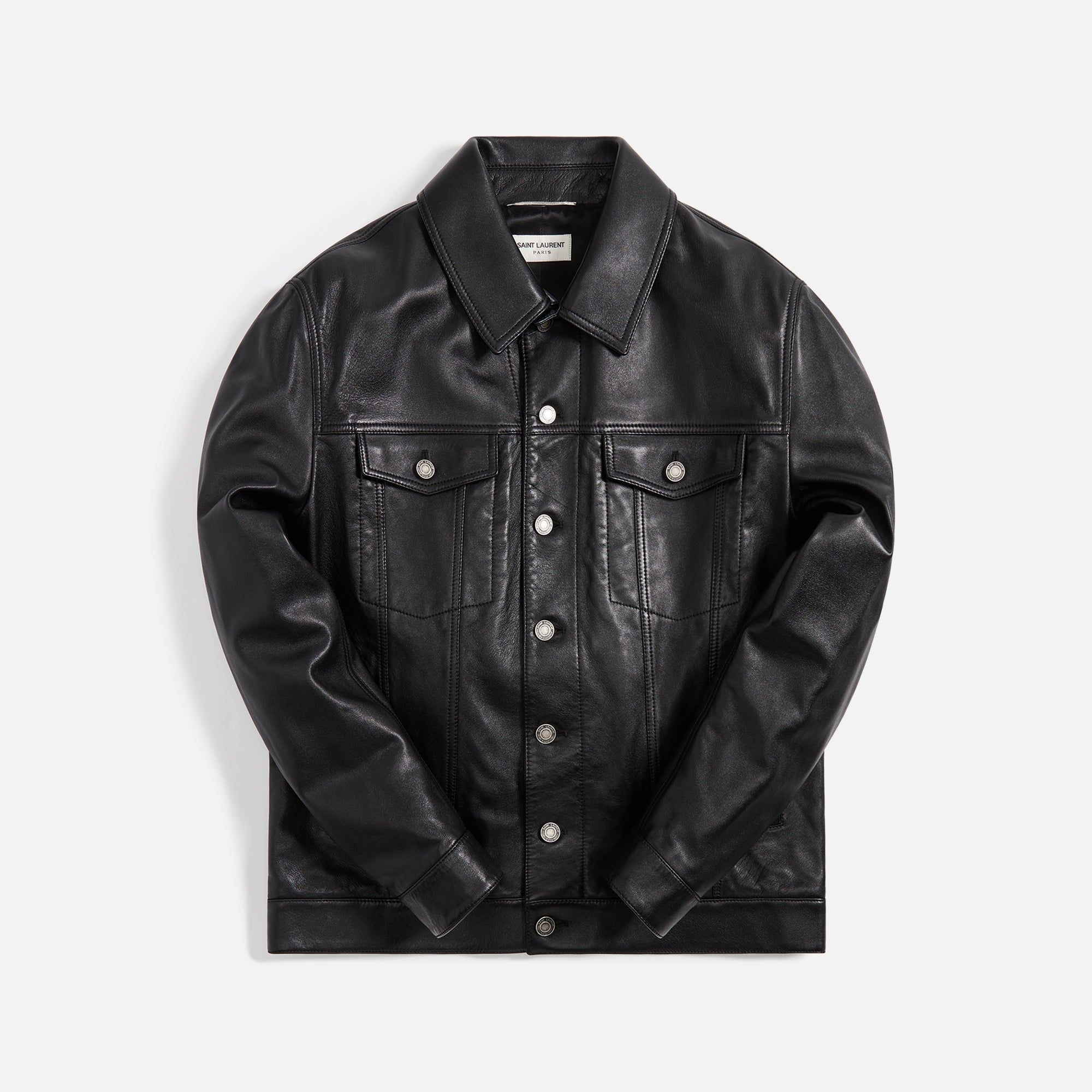 Saint Laurent Denim Jacket Leather - Black sold by Kith