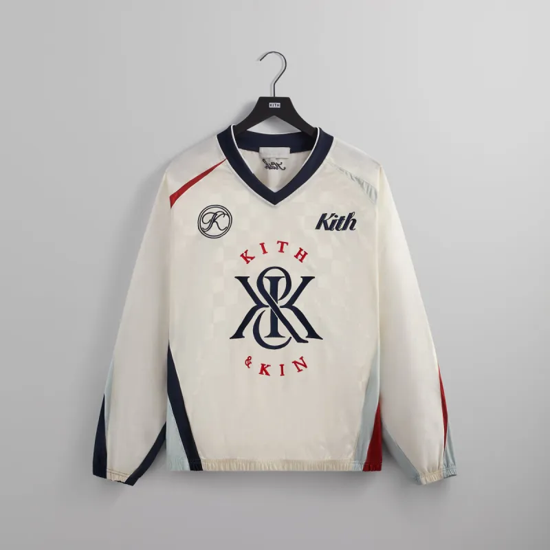 Kith Checkered Satin Dayton Combo Pullover - Sandrift sold by Kith