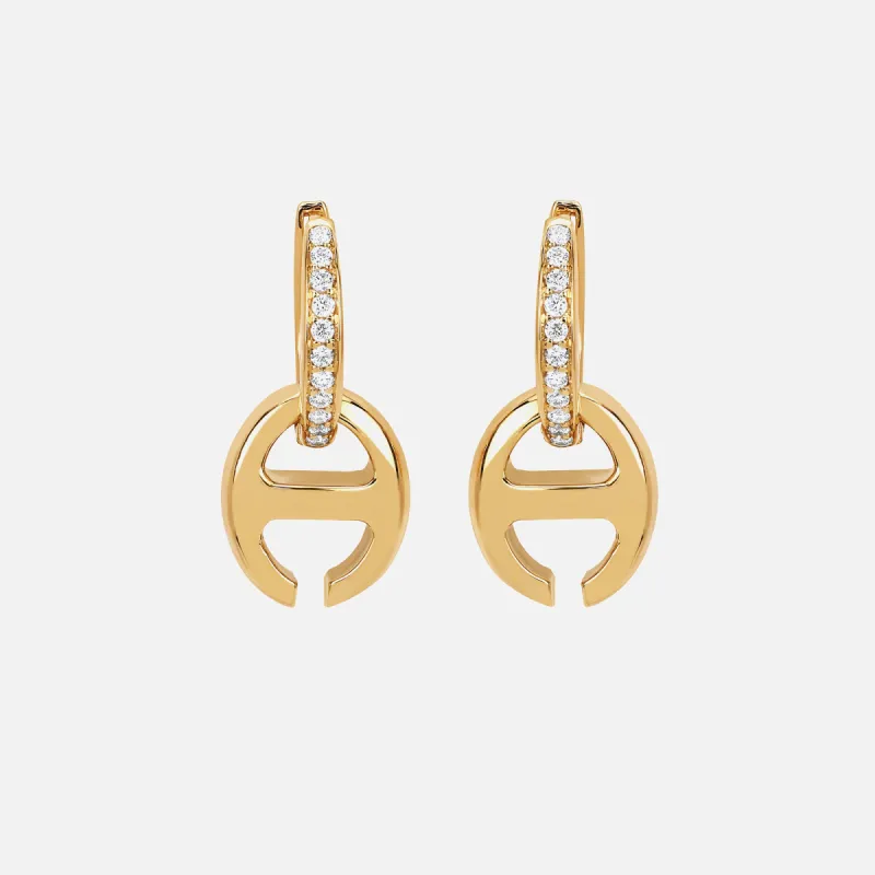 Hoorsenbuhs Klaasp Earrings with Diamonds - Yellow Gold made by Kith