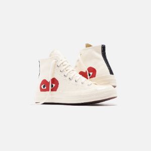 Converse x Comme des Garçons CDG Play Chuck Taylor High - Beige sold by Kith
