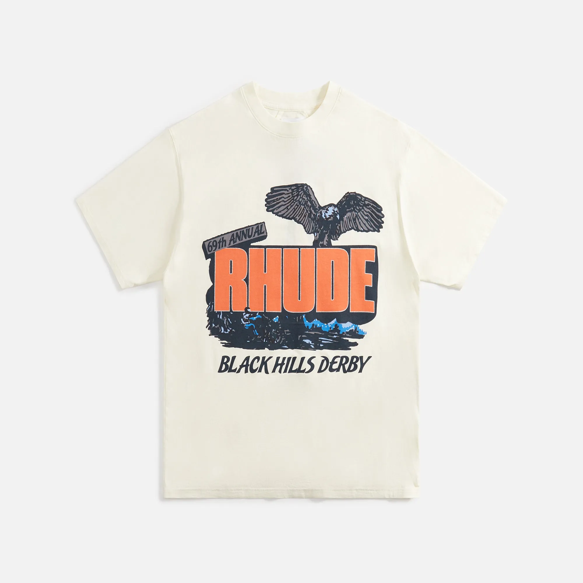Rhude Black Hills Rally Tee - Vintage White sold by Kith