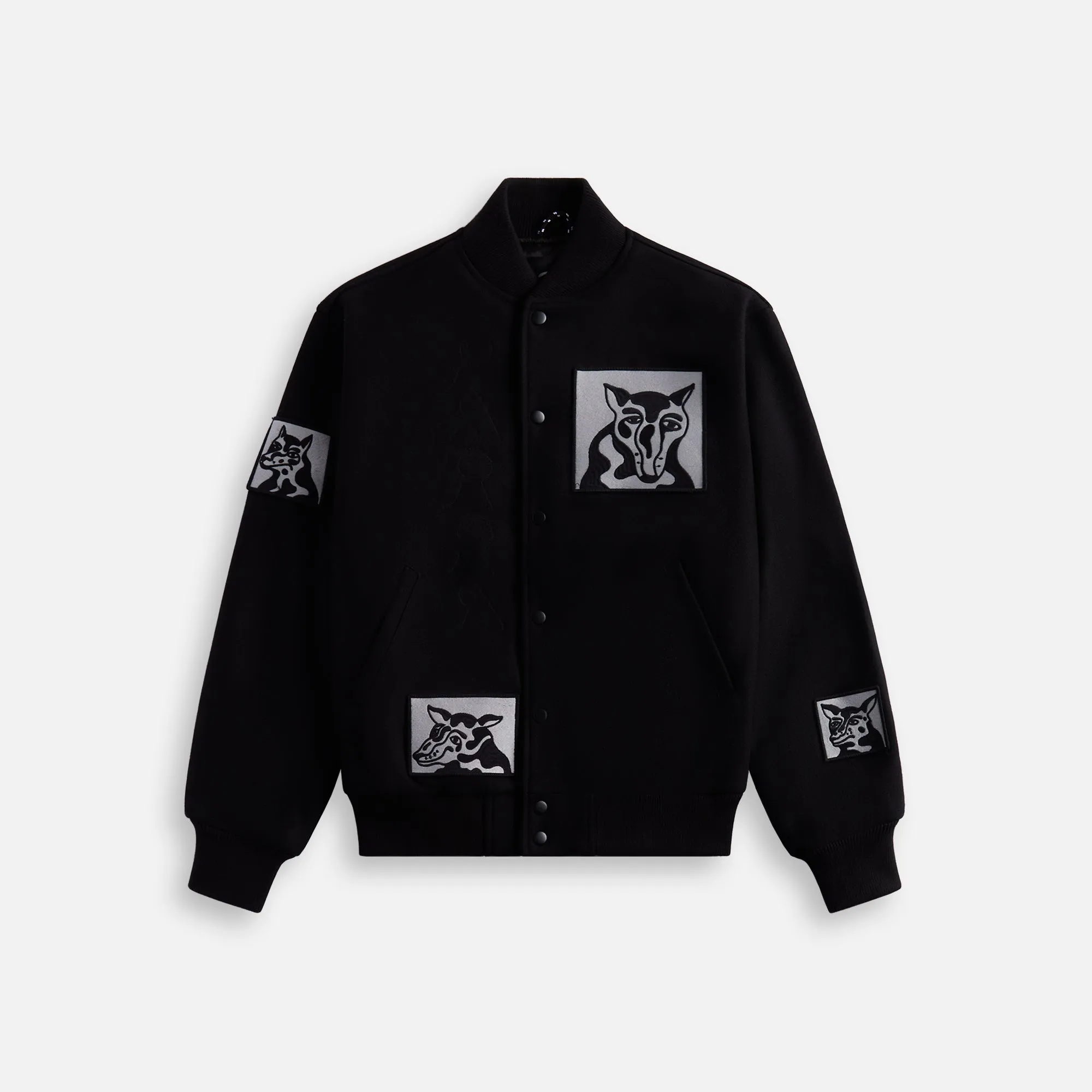 by Parra Dog Faced Varsity Jacket - Black sold by Kith