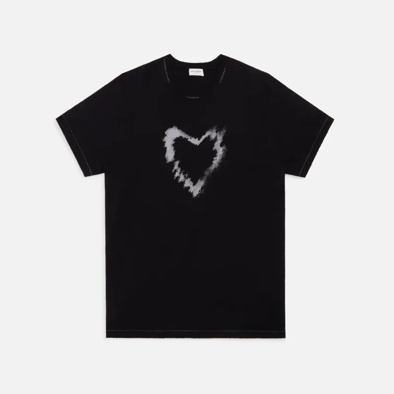 Saint Laurent Tee Col Rond Des - Black sold by Kith