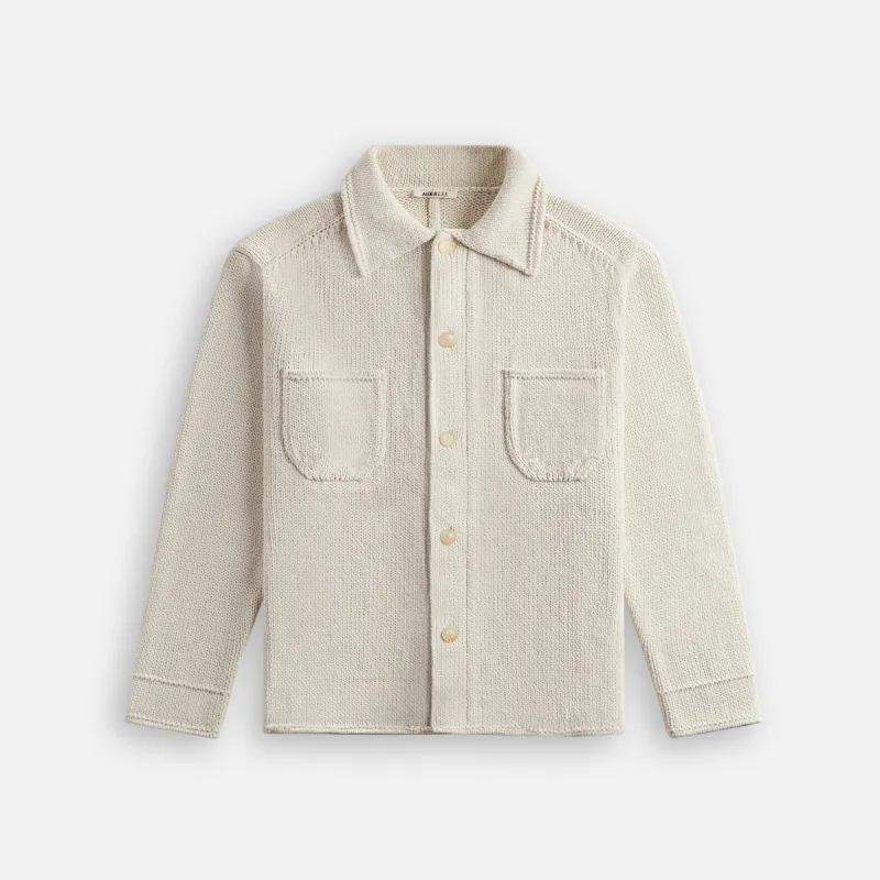 Auralee Cotton Lily-Yarn Knit Blouson - Ivory sold by Kith