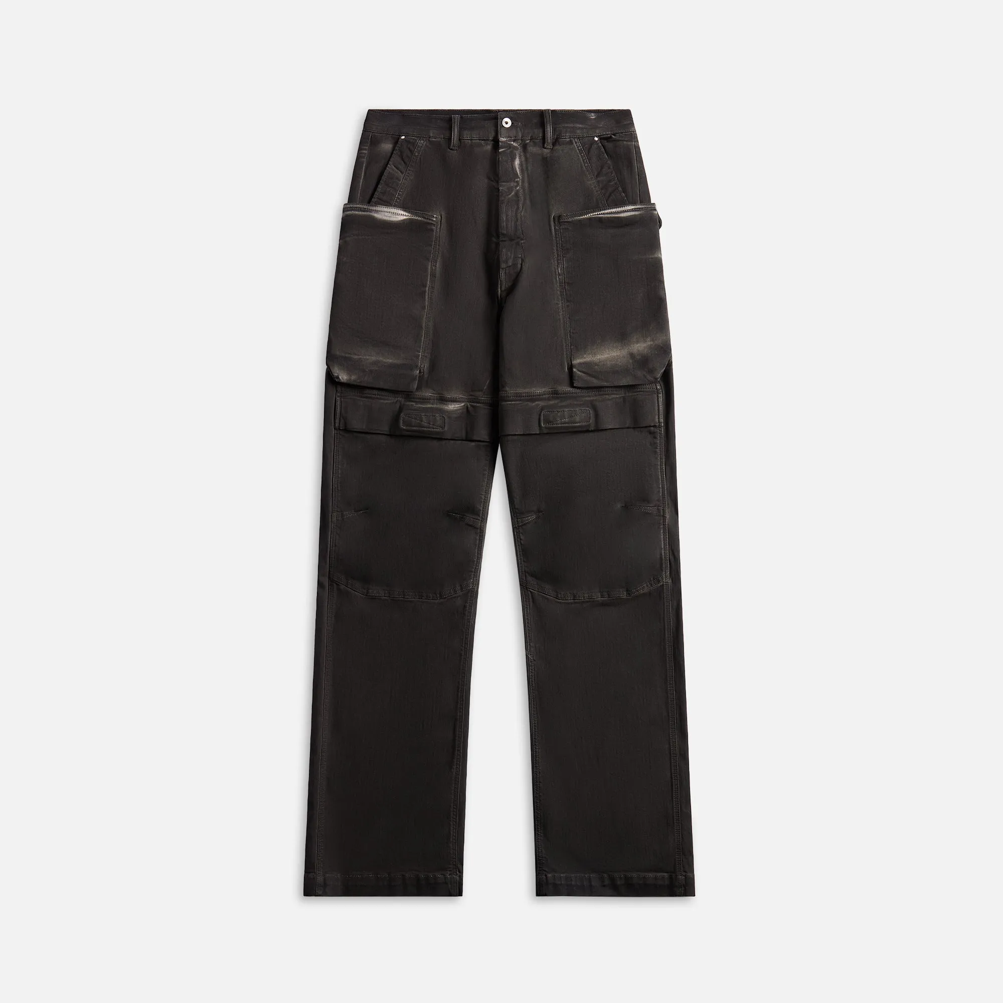 Rick Owens Pantaloni Denim Stefan Cargo - Dark Dust / Black Wax sold by Kith
