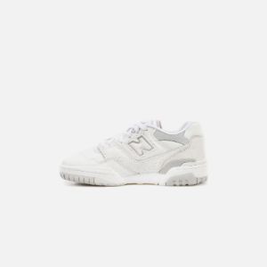 New Balance 550 - White / Rain Cloud / Light Aluminum sold by Kith