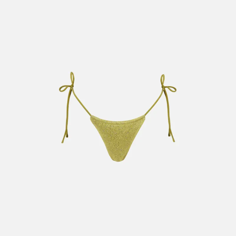 Asta Resort Lio Bikini Bottom - Chartreuse Sequin sold by Kith